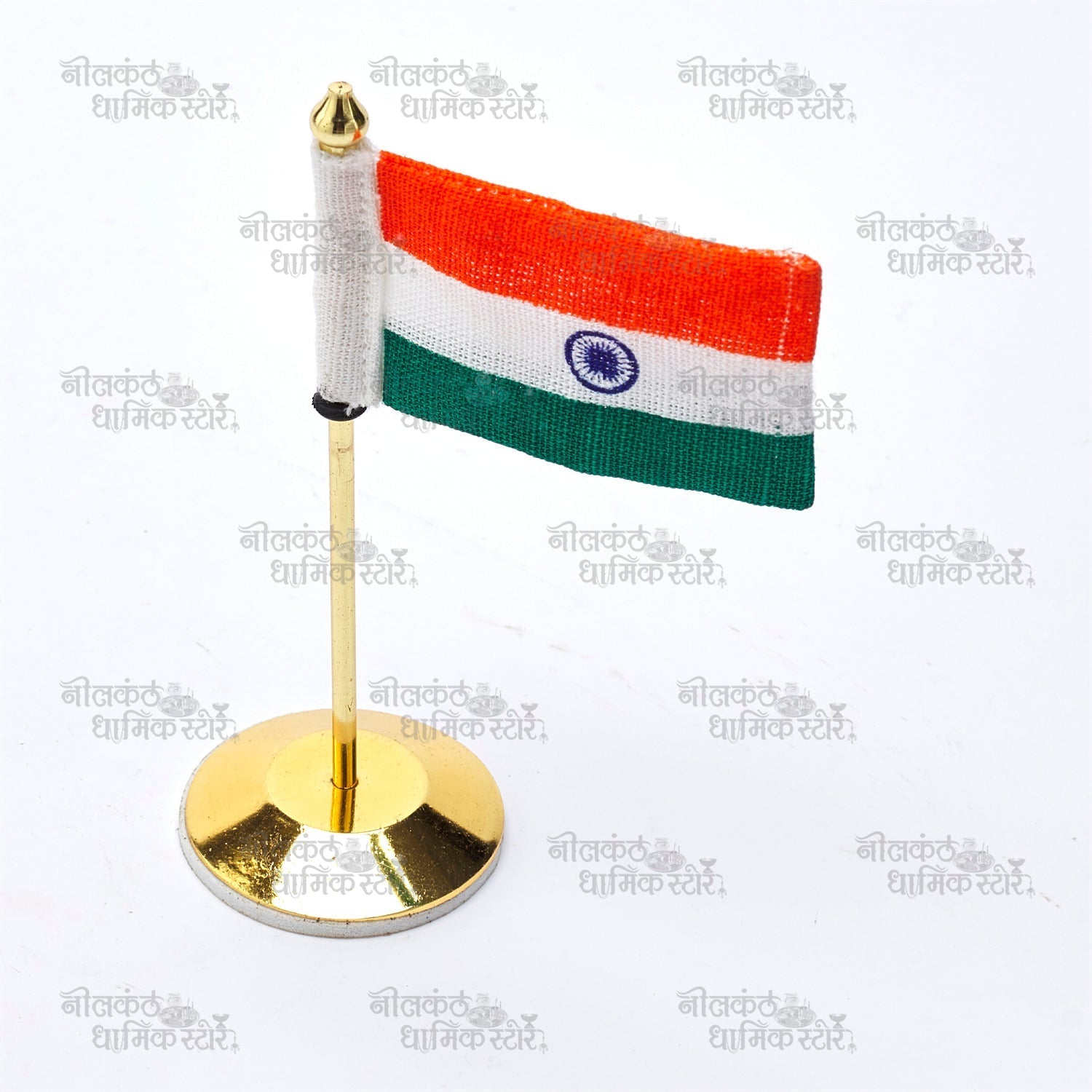 Gold Plated Indian Flag for Car Dashboard and Office Desk