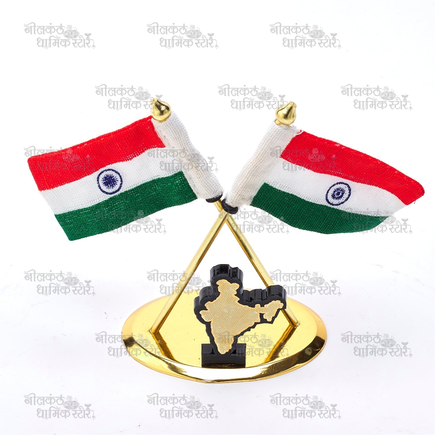 Gold Plated Indian Flag for Car Dashboard and Office Desk