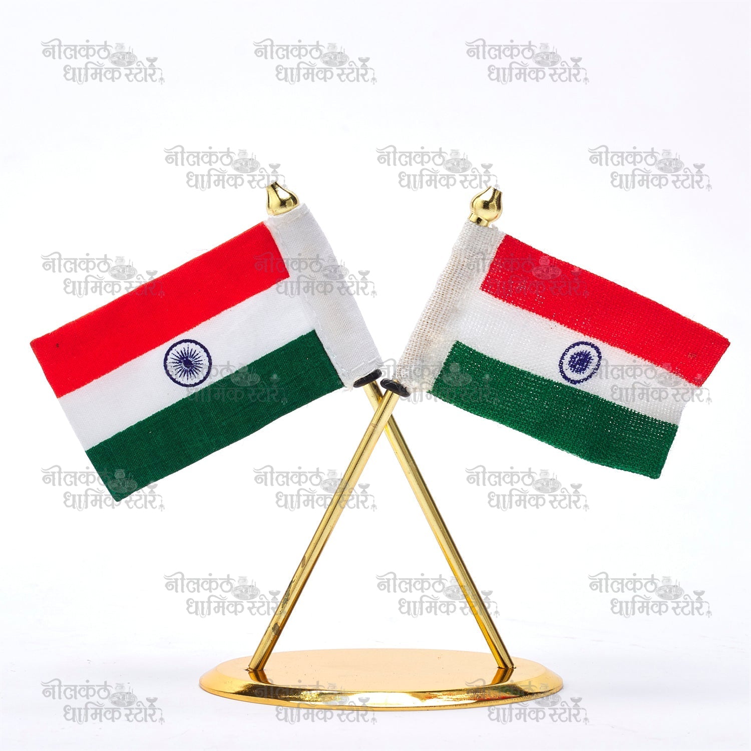 Gold Plated Indian Flag for Car Dashboard and Office Desk