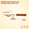 Wooden Handle Brass Diya