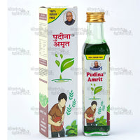 Fudina Amrut Herbal Mint Syrup for Digestion Nausea and Headache Relief by Nilkanth Dham
