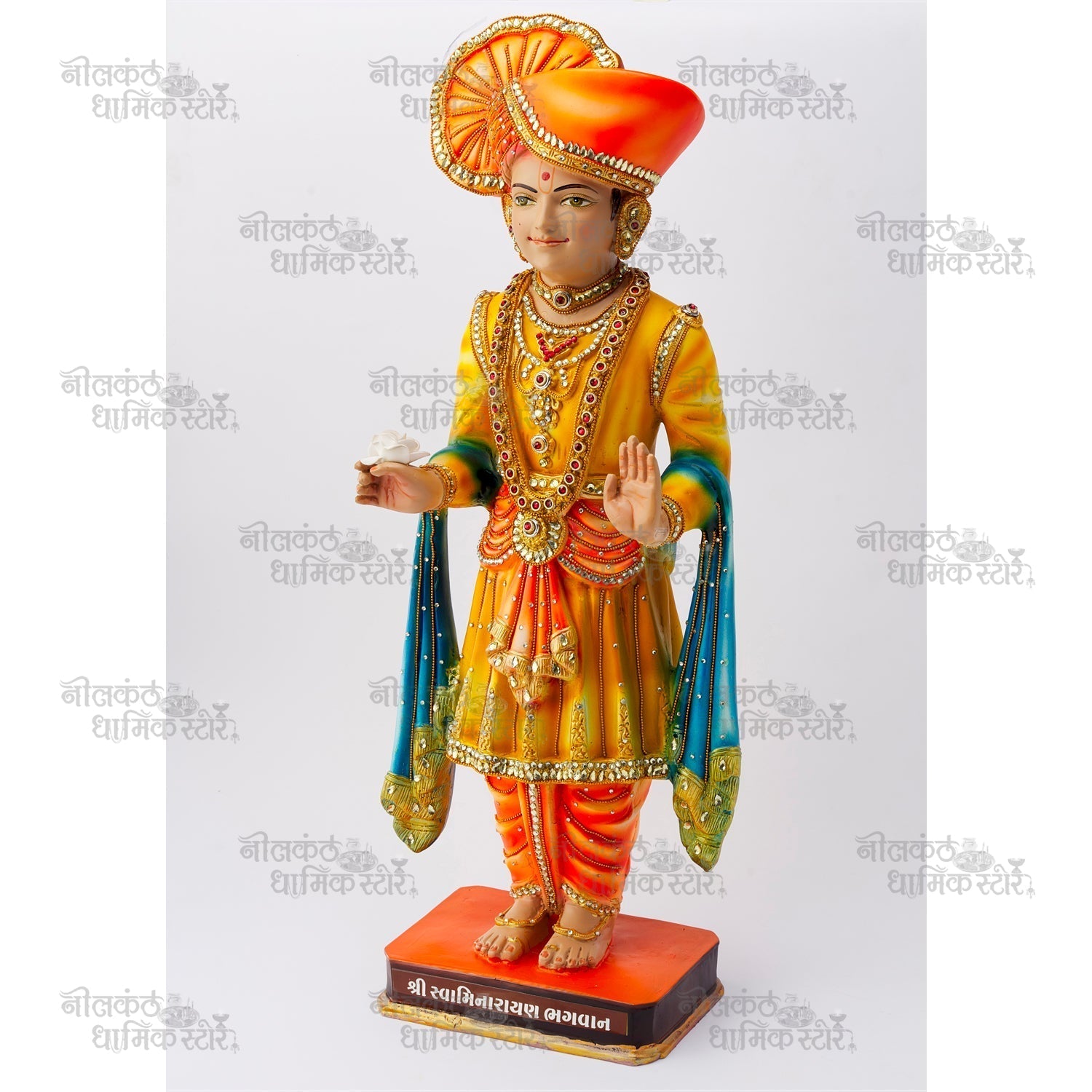 Ghanashyam Maharaj Mota Murti – Large Swaminarayan Idol for Home and Temple by Nilkanthdham