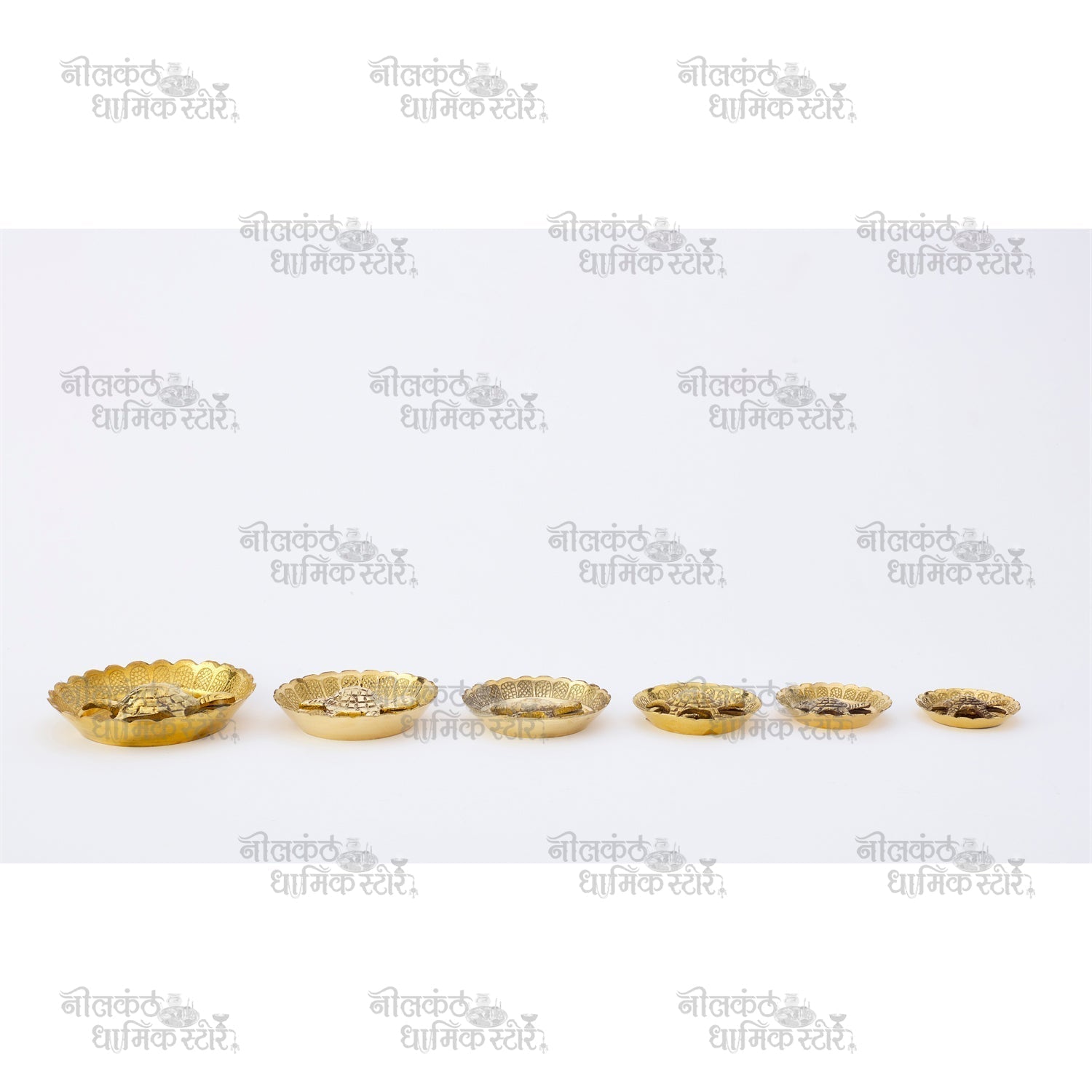 Kachaba Plate Set Pital Brass Turtle Motif Decorative Home Décor by Nilkanth Dham