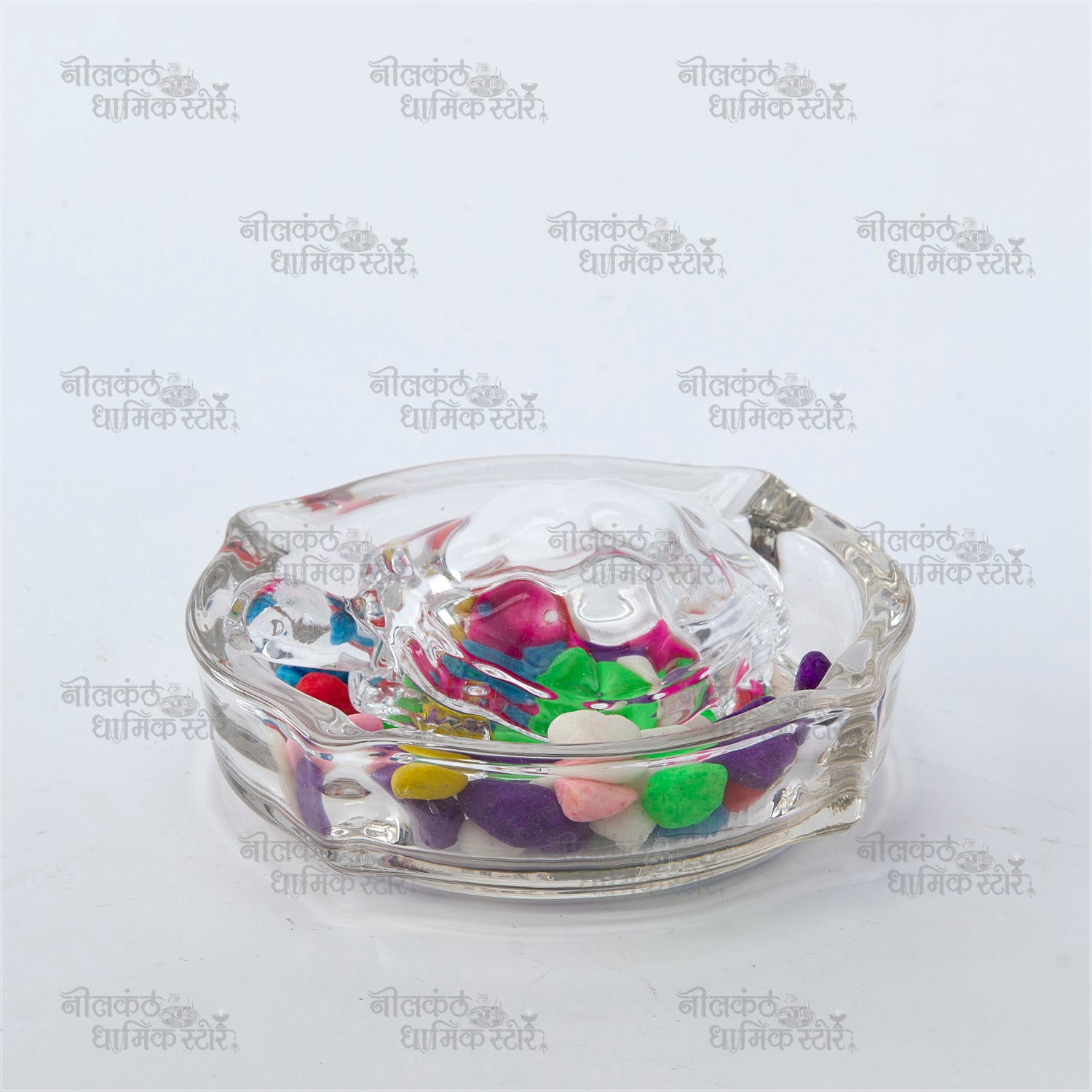 Crystal Kachaba Plate Set with Tortoise for Vastu and Feng Shui Energy Balance by Nilkanth Dham