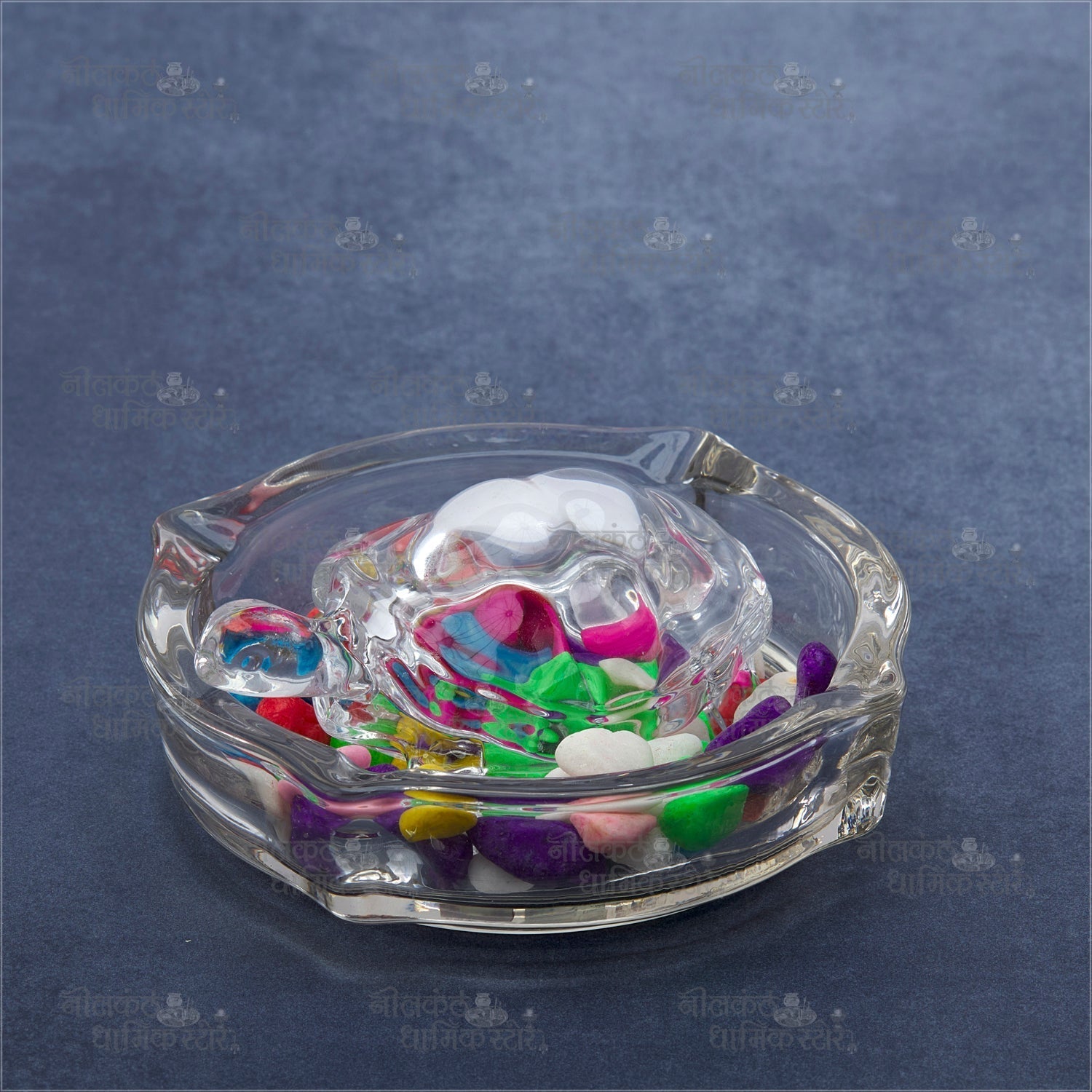 Crystal Kachaba Plate Set with Tortoise for Vastu and Feng Shui Energy Balance by Nilkanth Dham