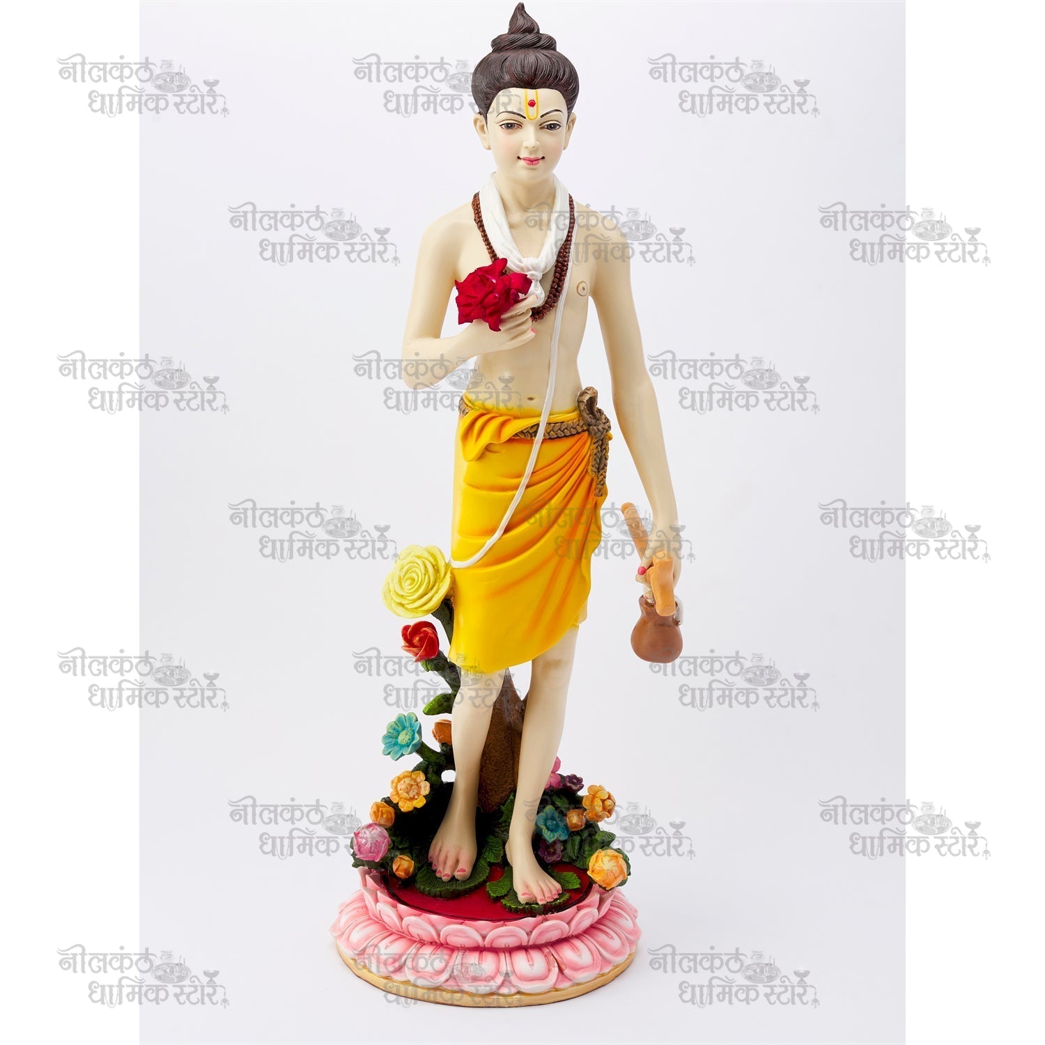 Nilkanth Varni Big Size Colored Fiber Murti with Gold Finish for Home and Temple by Nilkanthdham