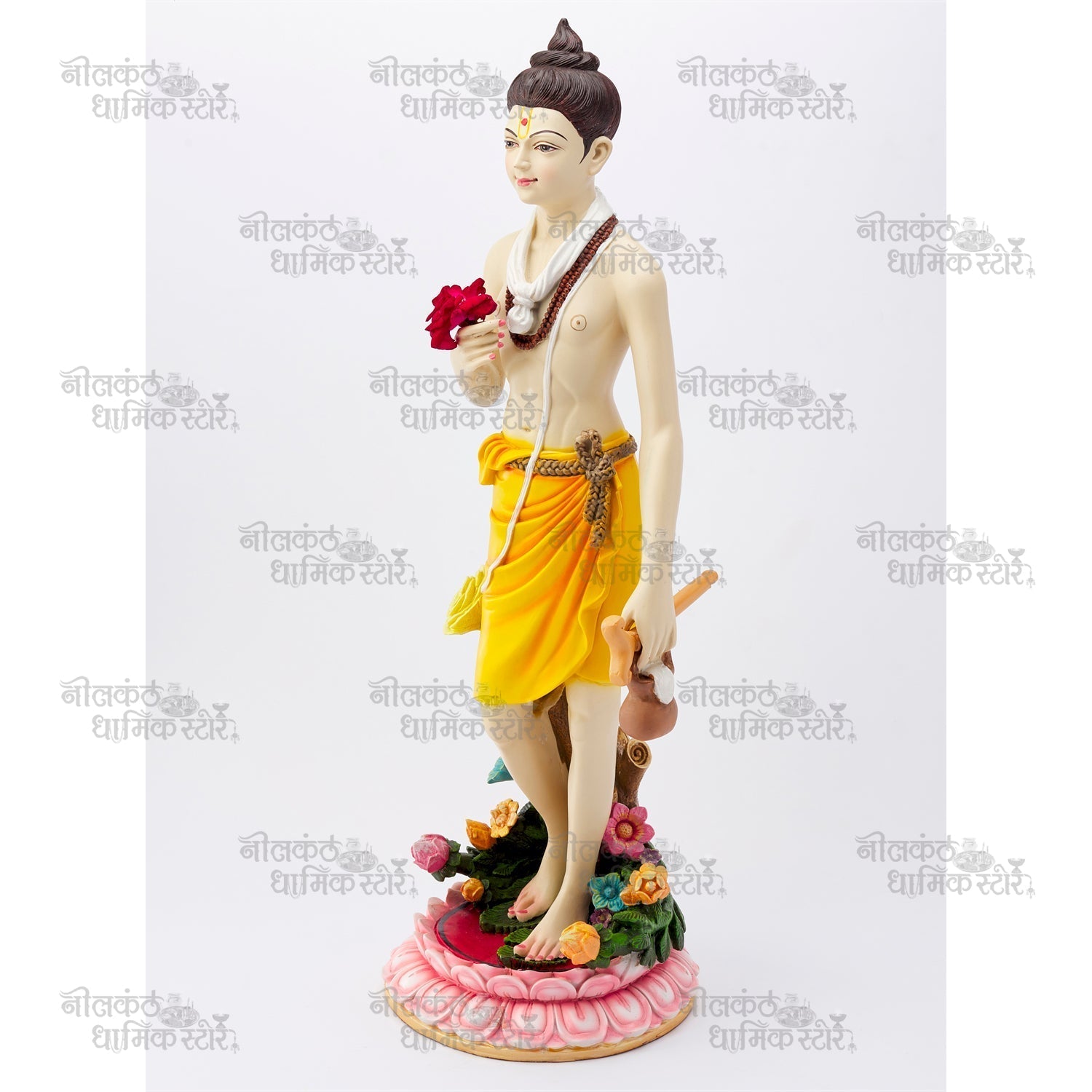Nilkanth Varni Big Size Colored Fiber Murti with Gold Finish for Home and Temple by Nilkanthdham