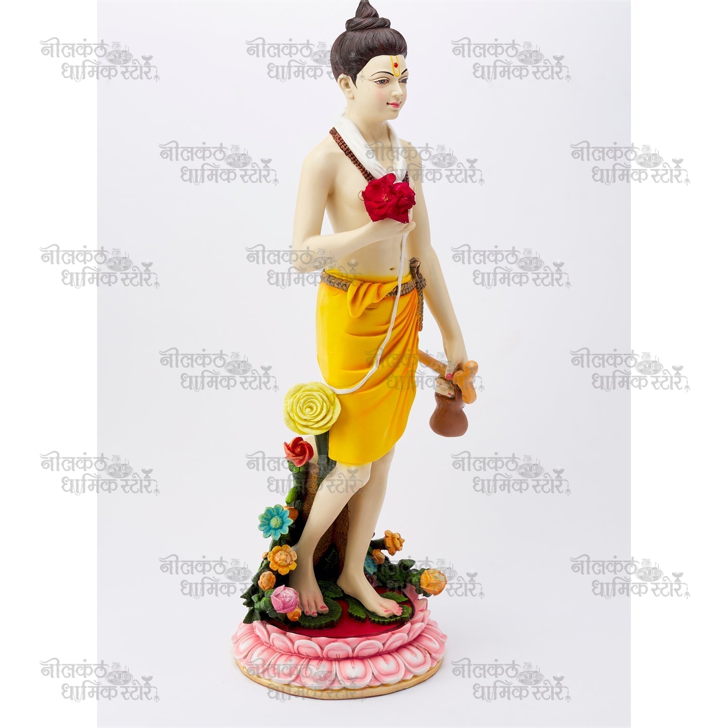 Nilkanth Varni Big Size Colored Fiber Murti with Gold Finish for Home and Temple by Nilkanthdham