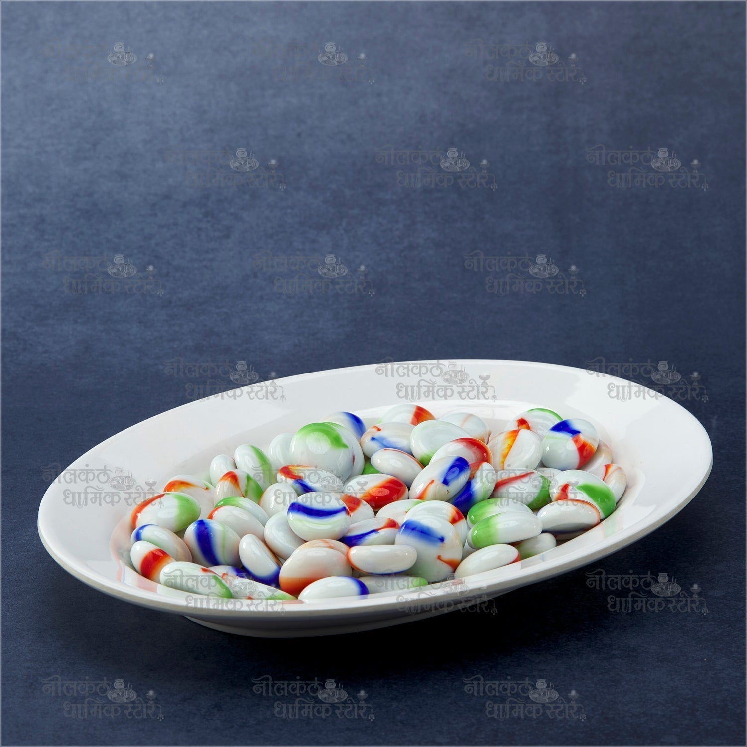 Multicolored Decorative Stones and Crystal Glass Stones for Home and Garden Décor by Nilkanth Dham