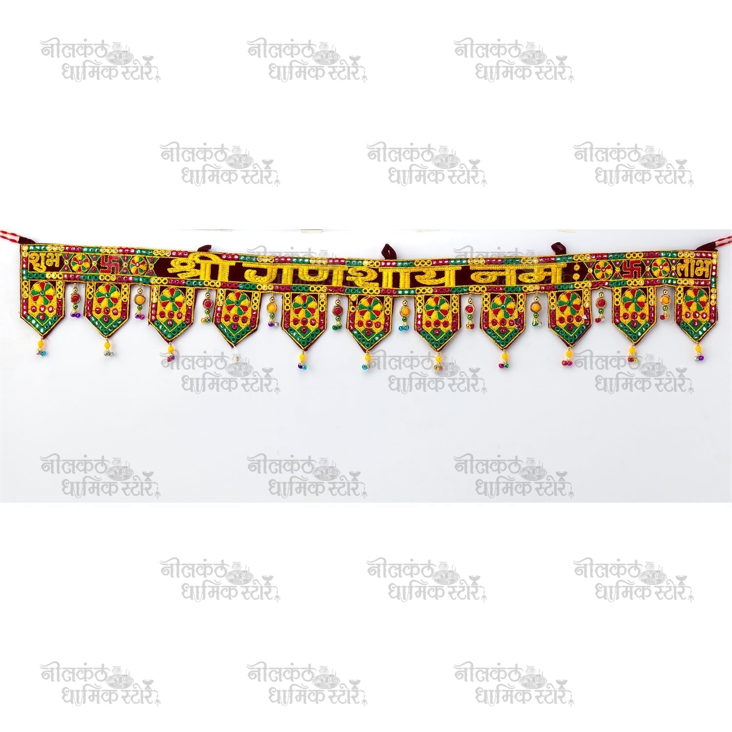 Multicolor Handmade Designing Toran Bandarwal Fabric Door Hanging for Festival and Auspicious Home Decor