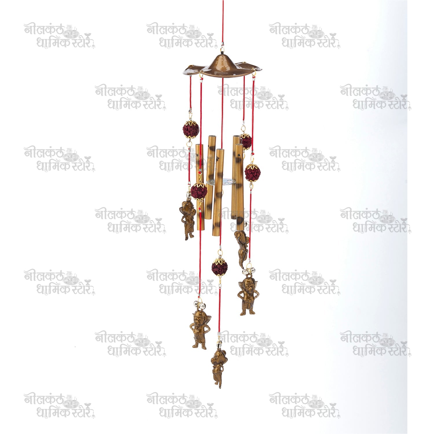 Handcrafted Large Windchimes with Wooden Beads and Natural Feathers for Home Decor