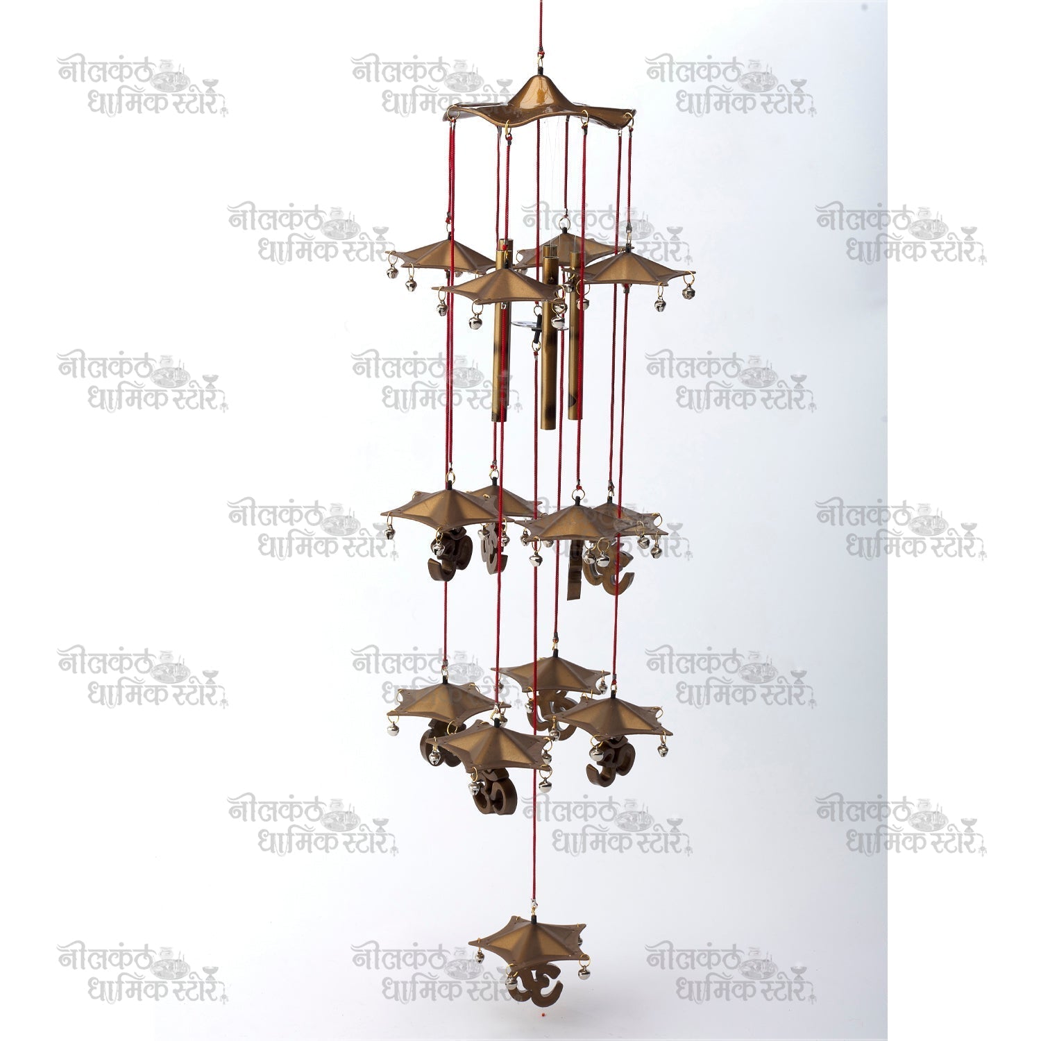 Handcrafted Large Windchimes with Wooden Beads and Natural Feathers for Home Decor