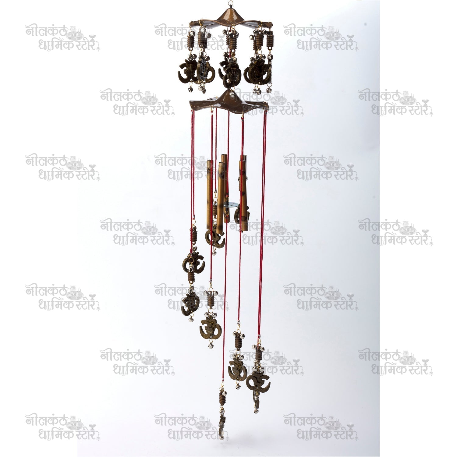 Handcrafted Large Windchimes with Wooden Beads and Natural Feathers for Home Decor