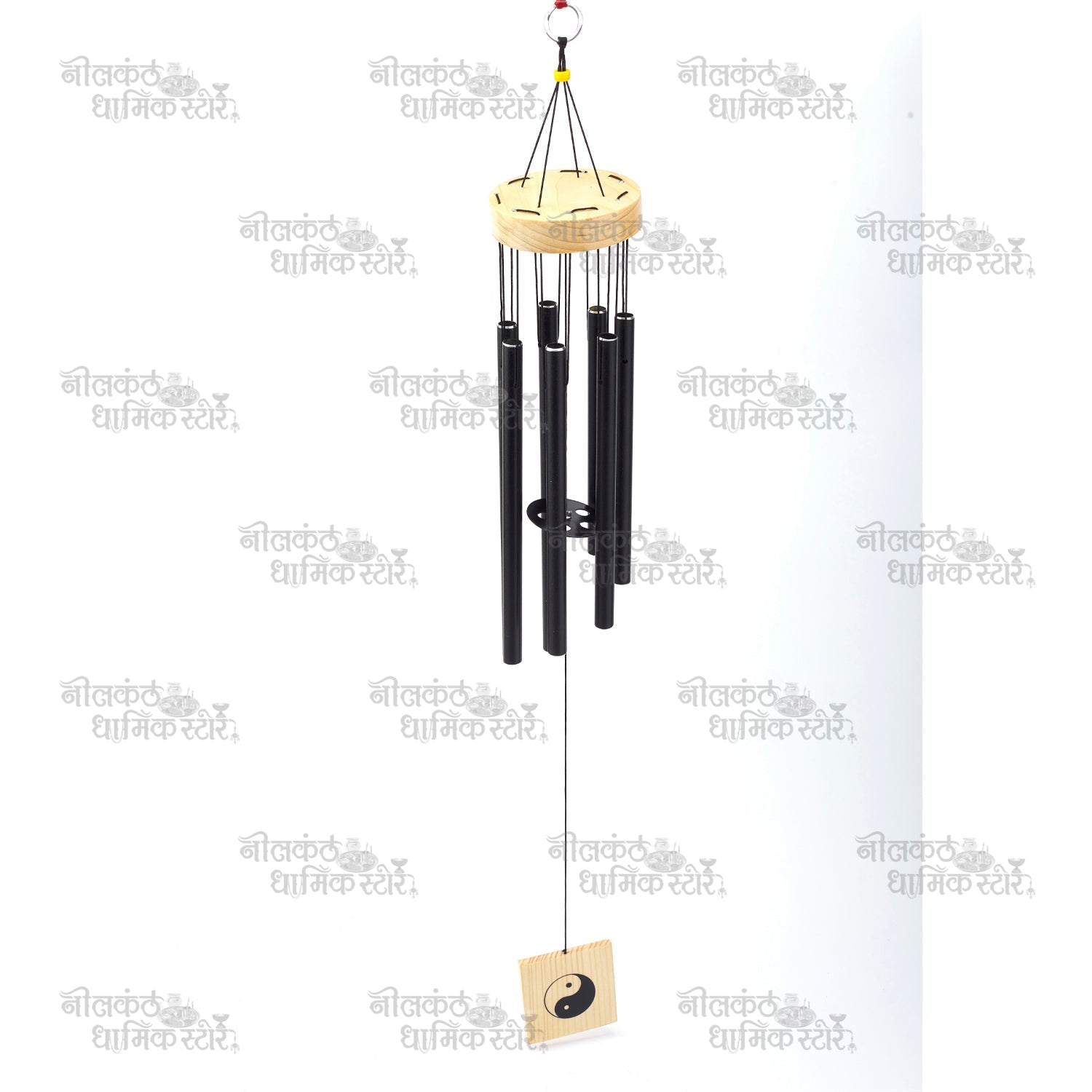 Handcrafted Large Windchimes with Wooden Beads and Natural Feathers for Home Decor